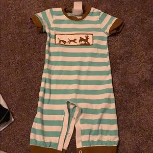 Smocked deer longall 6month